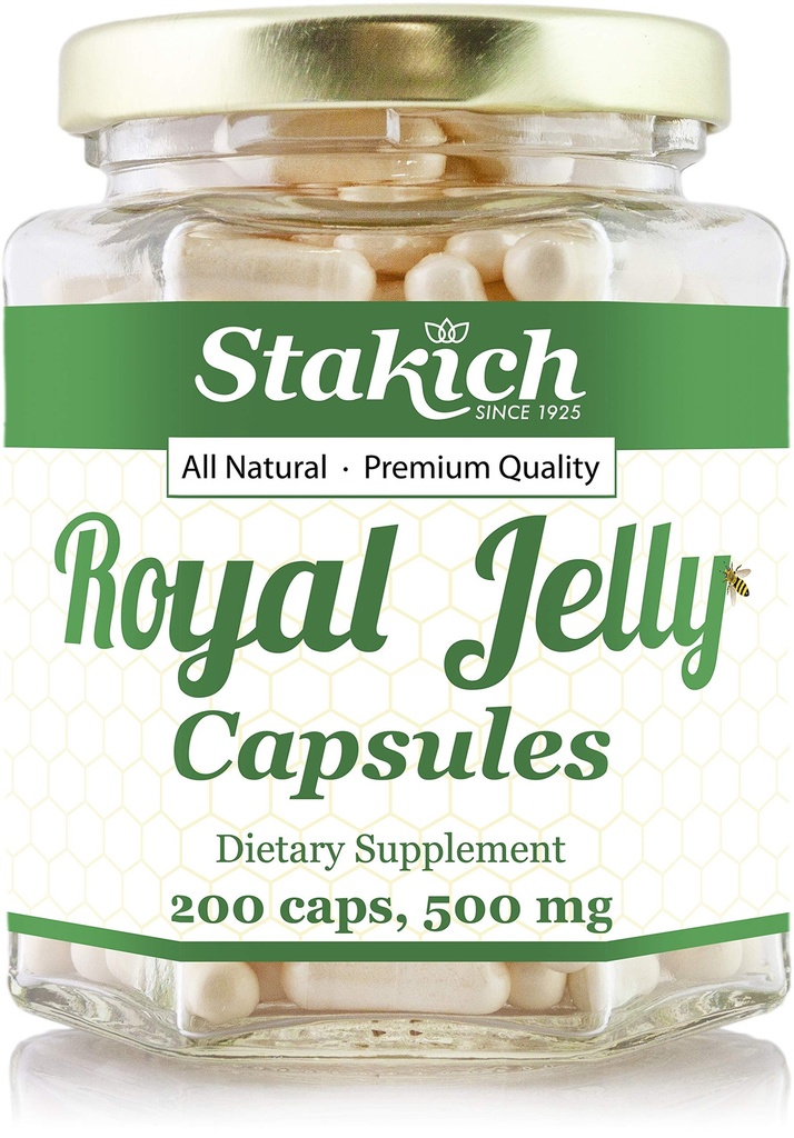 Stakich 500 מ"ג קפסולות (Royal Jelly קפסולות 500 מ"ג)