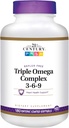תוספי תזונה של המאה ה-21 אומגה מורכבת 3-6-9 Enteric Coated Softgels, 180-Count בקבוקים (Pack of 2)
