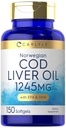 Carlyle Norwegian Cod Liver Oil | עם EPA & DHA | 1245 מ"ג | 150 Softgels | קפסולות נוזליות | Non-GMO & Gluten Free Supplement