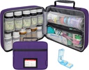 בחר מארגנת גדול של פילים עם Pill Cutter, Medicine Bag, Case, Carrier for Medicines, ויטמינים, ו Supplies רפואי עם כיס קבוע - לאחסון בית וטיול