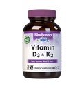 Bluebonnet Nutrition ויטמין D3 & K2, Soy-Free, for Strong-Healthy Bones*, Gluten-Free, non-GMO, ללא חלב, מוסמך כשר, צמחוני, 60 קפסולות ירקות, 60 משרתים