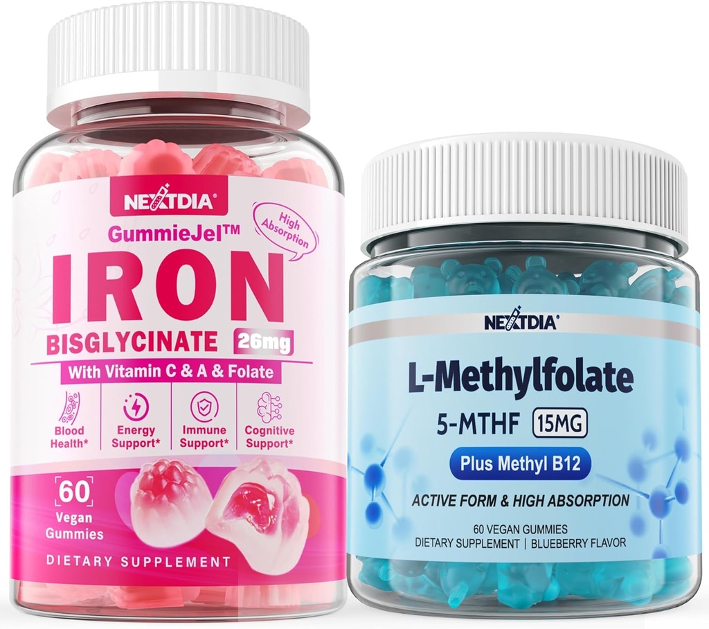 L-MethylFolate 15mg + Iron Bisglycinate 26 מ"ג מלא חניכיים