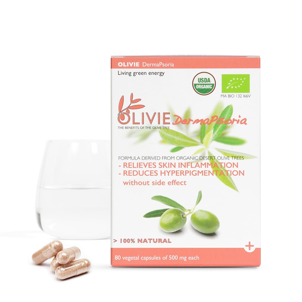 תוספת של שמן זית אורגני לנשים וגברים על ידי OLIVIE | DrmaPsoria תוספת עבור Psoriasis, אקסזמה, Hyperpigment | אוליב שמן קפסולות