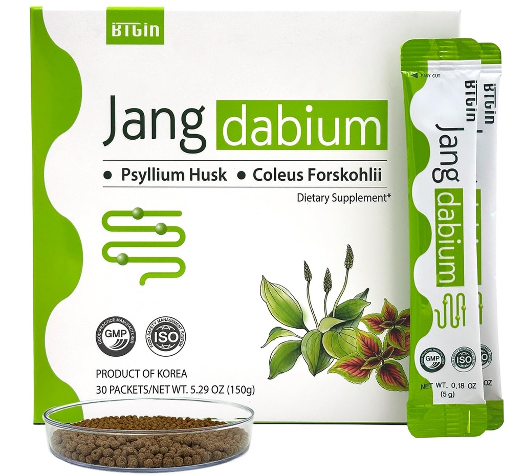 Psyllium Huskfi,Coleus Forskohlii, Fish Collagen תוסף לבריאות העיכול, משקל ניהול קולון ניקוי, Jangdabium 30 Packets