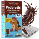 YumVs Probiotics לילדים עם תוספי שוקולד פרימיום סוכר חינם Chewable - תוספי תזונה תוספת מזון עבור בריאות העיכול - טוילרים, ילדים ומתבגרים 60 הרוזן