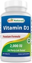 הטוב ביותר ויטמין D3 2000 IU (50 mcg) - 100 טבליות - 100 ימים אספקה - מסייע לתמוך בבריאות החיסון, עצמות חזקות ושיניים, ותפקוד שרירים (100 (Pack of 1))