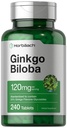 Horbäach Genekgo Biloba תוסף | 120 מ"ג | 240 טבליות | Standard Herbal Extracted