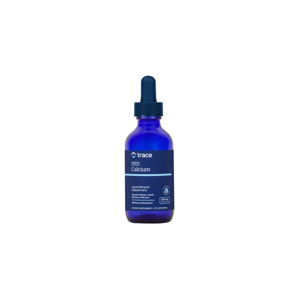 Trace מינרלים Ionic Calcium - תוספת לתמיכה בבריאות העצם וחוזק - תוסף Calcium ל- Aid Dental & Nerve Health - תמיכה מינרלים Absorption & Bone Density - 2 oz (בערך 48 משרתים)