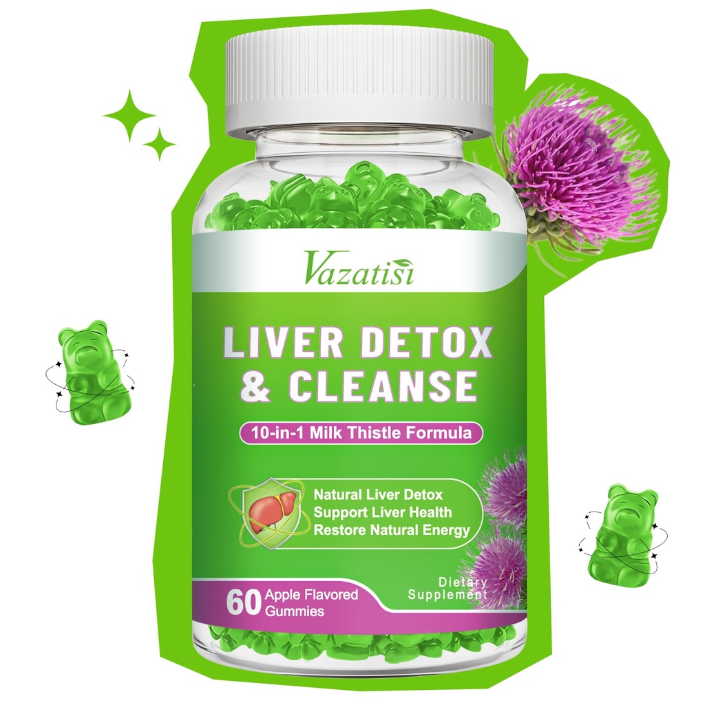 חלב זה מסטיק לילדים מבוגרים Liver Cleanse Detox תיקון חניכיים, Milk Thistle לחלץ תוספת תמיכה Liver תומך Antioxidant, 60ct Apple Flavor