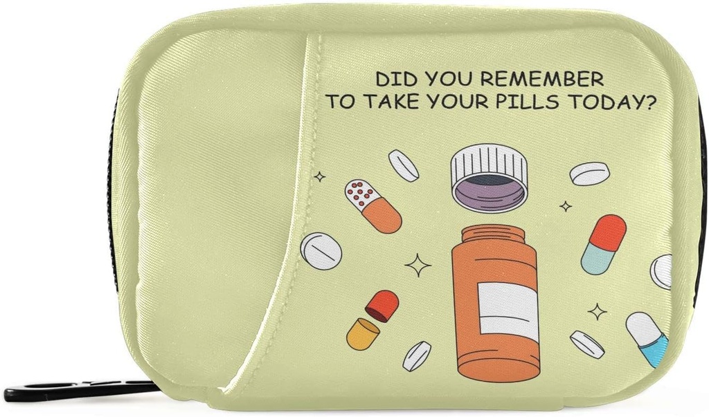 Naanle 7 Day Pill Case Bag - מארגנת גלולות שבועיות עם Zipper, גודל קומפקטי עבור תוסף ויטמין הולדר