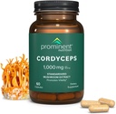 תוספי תזונה בולטים Cordyceps - מקדם Vitality - 1000 מ"ג, 60 הרוזן