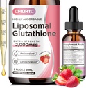 Liposomal Glutathione נוזלי טיפות, Glutathione נוזל תוספת, Active Form L- Glutathione, עם ויטמין C, Liver Detox, Antioxidant for Anti-Aging, Immune & ניקוי, Strawberry Flavor, 2.OZ
