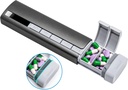 Daviky Metal Travel Pill מארגנת, Premium אלומיניום Pill Box 7 Day, Weekly Daily Pill Case, Stylish & Cute Pill Holder for Medicines, תוספים ווויטמינים (Gray)