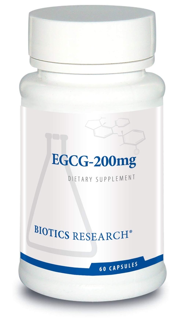 Biotics Research EGCG 200 מ"ג ייצור תה ירוק, Camellia sinensis, 50% EGCG, Polyphenols, Cardiovascular Support, Neuroprotection, פונקציונליות חיסונית בריאה, לשמור על מטבוליזם בריא, 60 קפסולות.