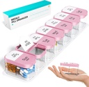 Odaro אקסטרה גדול כדור שבועי מארגנת 2 פעמים ביום, Pill Box 7 Day Am Pm to Hold Daily Medicine ותוספים - Pink Pink