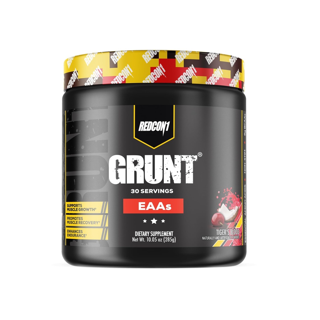 REDCON1 Grunt EAAs, Blood - Sugar Free, Keto Friendly Amino Acids אבקת - אבקת פוסט עבודה המכיל 9 Amino Acids כדי לעזור לרכבת, לשחזר, לחזור על (30 משרתים)