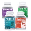 Balance One 4in-1 Bundle | Probiotic, CandAssist, Liver One, SerraDefend | 15 מיליארד Probiotic | Natural ניקויse with Caprylic Acid