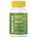 ויטמינים Noor Halal ויטמינים, Daily Multivitamin, Halal ויטמין עבור נשים וגברים, 30 ויטמינים ומינרלים, A, B12, C, ברזל, Zinc כדי לתמוך בבריאות הכללית, non-GMO, Halal Multivitamin (2 חודשים אספקה)