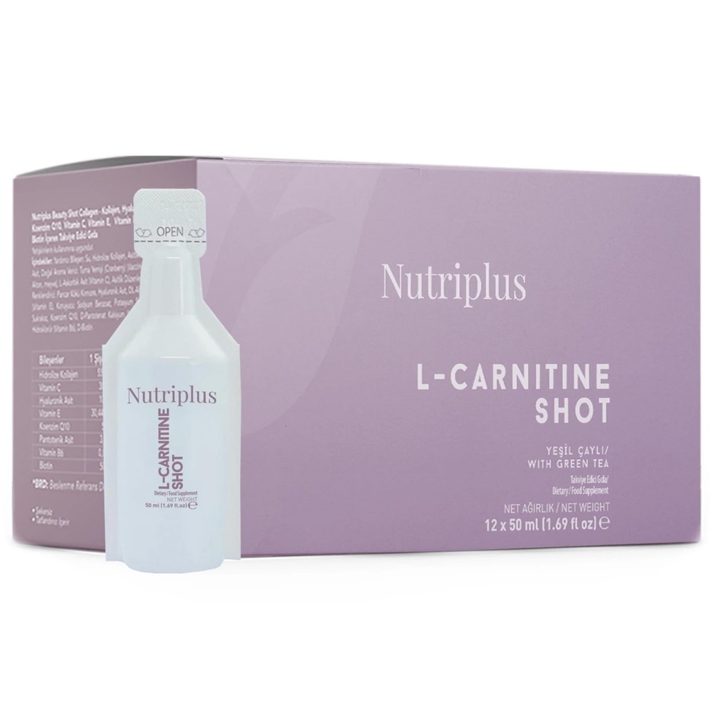 משקאות תזונתיים FARMASiplus Portioned - L-Carnitine, 50 מ"ל (12 מחשבים) - תמיכה באנרגיה, Metabolism Boost, Enhances Endurance, Daily drink,s