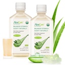 AloeCure USDA אורגני Aloe Vera Juice מיוצר בתוך 12 Hrs של קציר - תוסף טהור Aloe Juice Natural Digestive לתמיכה Digestion, Immune System ו Balanced Stomach Acidity, 2 x 500 מ"ל בקבוקים