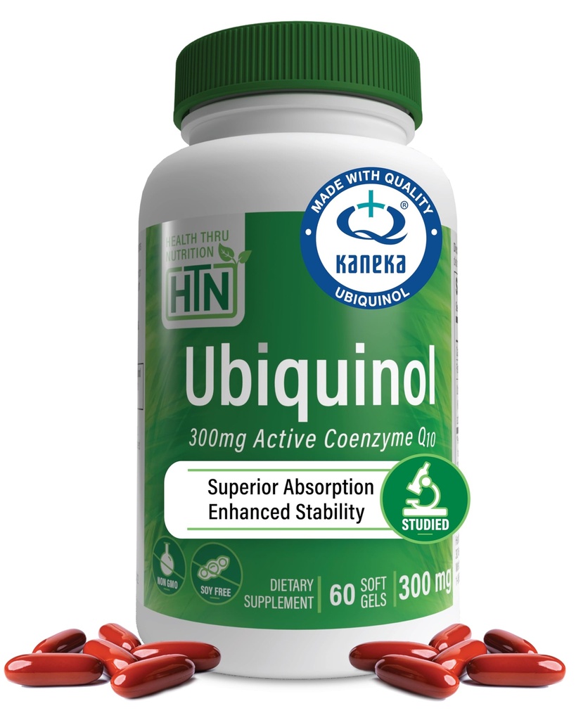 בריאות Thru Nutrition Ubiquinol 300 מ"ג 60 Softgels כמו קנקה QH מופחת CoQ-10 | Stabilized - 3rd Party Tested