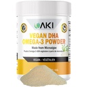 AKI אומגה 3 DHA Micro Algae אבקת תוספי מזון - ויטמין מבוסס צמחי עבור Inflammation - אלטרנטיבה לדוג או שמן קריל - טבעוני & GMO חינם (1.94oz /55g)