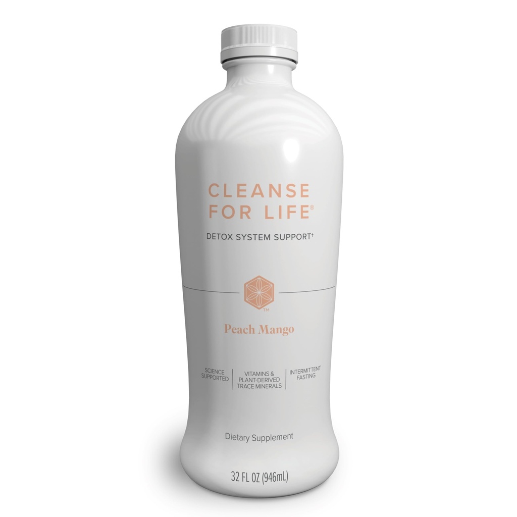 Isagenix Cleanse for Life - Detox System תומך בויטמינים & מינרלים - תמיכה במטבוליזם בריא עם תוספת אנטי-חמצן - Gluten & Soy חינם ניקוי המשקה - Peach מנגו, 32 Oz
