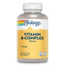 SOLAרי ויטמין B Complex 50 מ"ג - ויטמין אנרגיה סלולרי - metabolism ותמיכה בריאות עצבית עם ויטמין B12, ויטמין B1, B6, Niacin, Folic Acid, Biotin ואחרים ויטמין B - טבעוני, 250 VegCaps