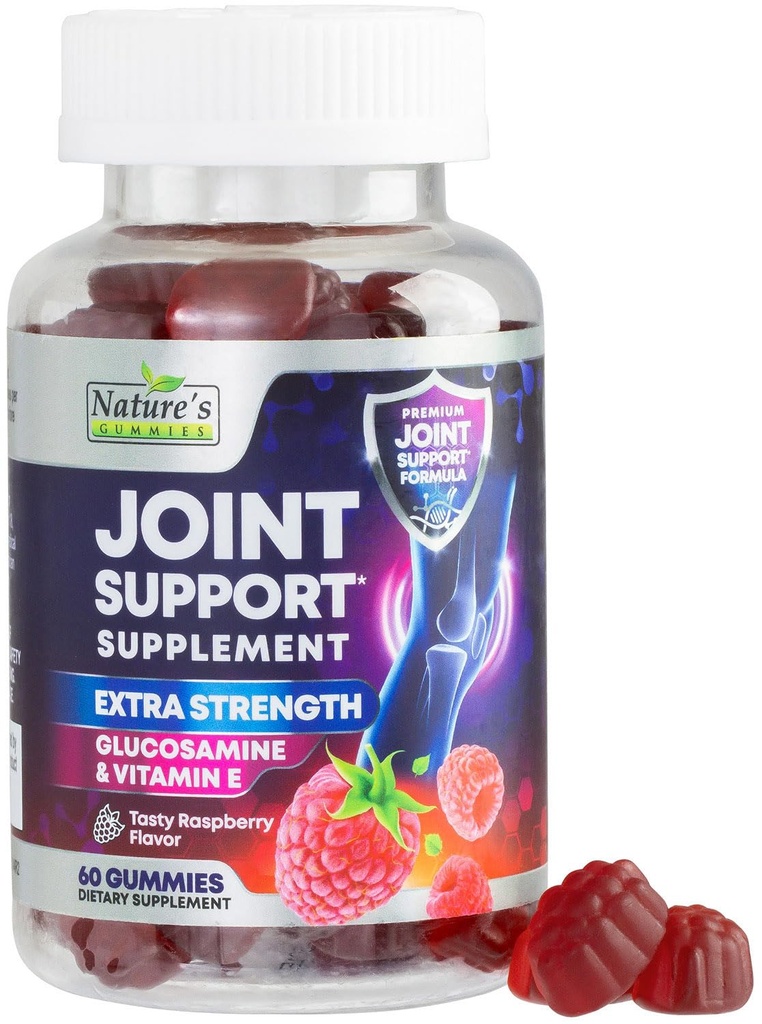 תוסף תמיכה משותף - תוספת חיזוק Glucosamine מסטיק תומך משותף בריאות וגמישות עבור Back, ברכיים, ידיים - תמיכה טבעית ויטמין E Immune - החניכיים הטובות ביותר עבור נשים וגברים - 60 חניכיים