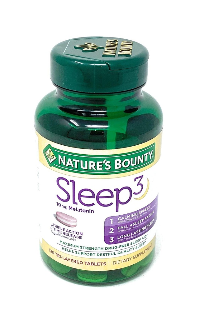 Nature's Bounty Sleep3 10mg. Melatonin, 120 טבליות