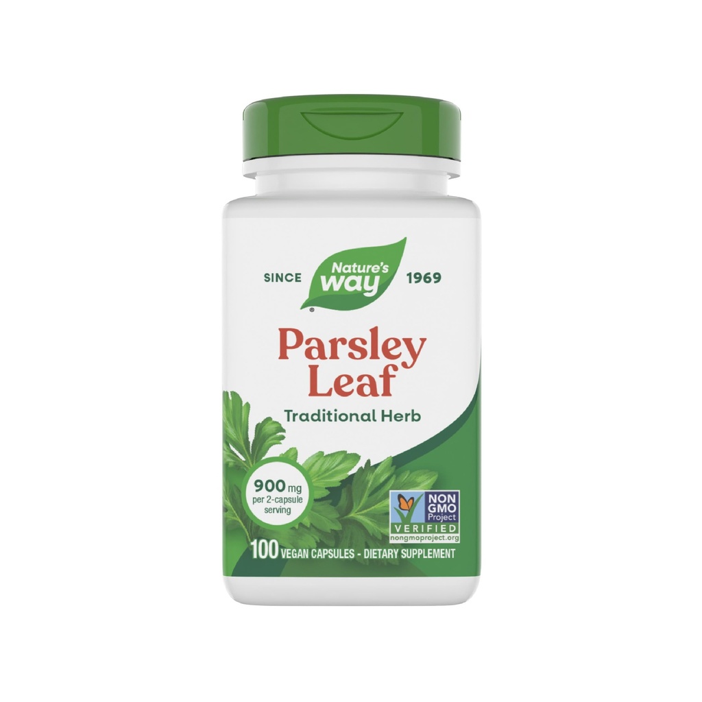 Nature's Way Premium Herbal Parsley Leaf מספק Chlorophyll, 100 קפסולות טבעוניות