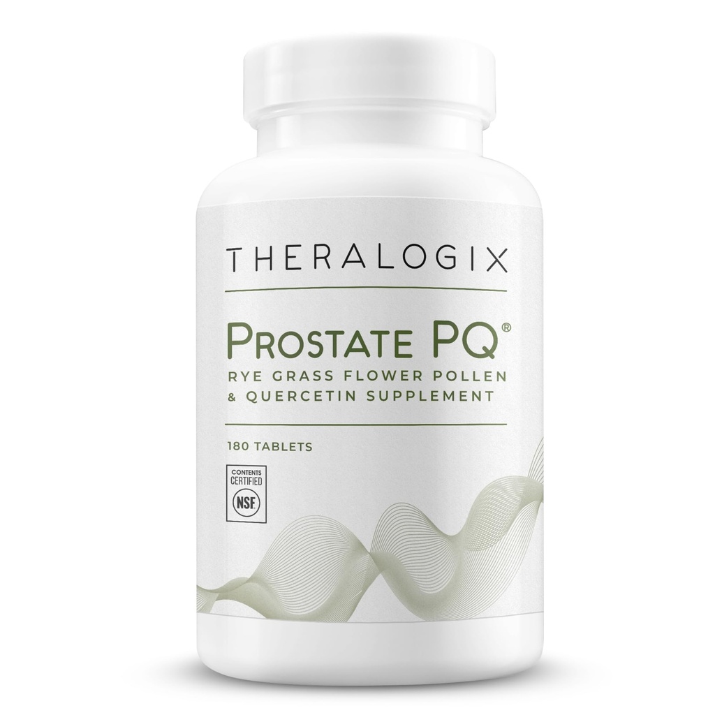 Theralogix Prostate PQ - Rye Grass פולט & Quercetin תוסף - 90 ימים אספקה - תמיכה אנטי-חמצן עבור Prostate & Pelvic Health & Urinary Tract פונקציונלי * - NSF מוסמך - 180 טבליות