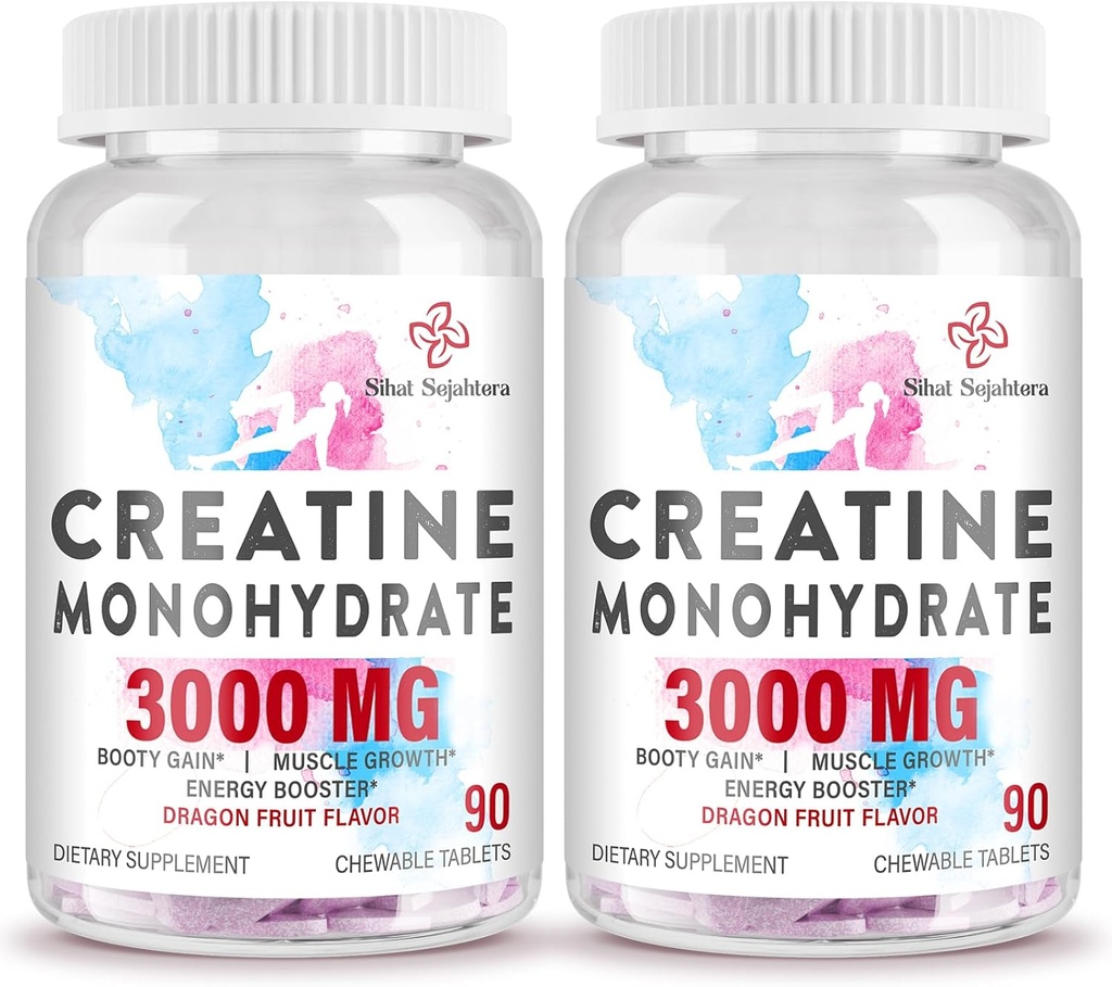 3000 MG Creatine Monohydrate עבור נשים וגברים, קראטין גלולות עם BCAA & hydrolyzed Collagen Creatine צ 'יפס טבליות עבור ביצועים & התאוששות, כוח, פרי הדרקון, 180 טבליות