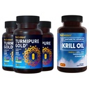 Bio Emblemאנטארקטי שמן קריל שמן תוספת Turmeric Curcumin עם קלינית למד TurmiPure - תמיכה משותפת, תוספי דלקת בריאות Turmeric תוספת