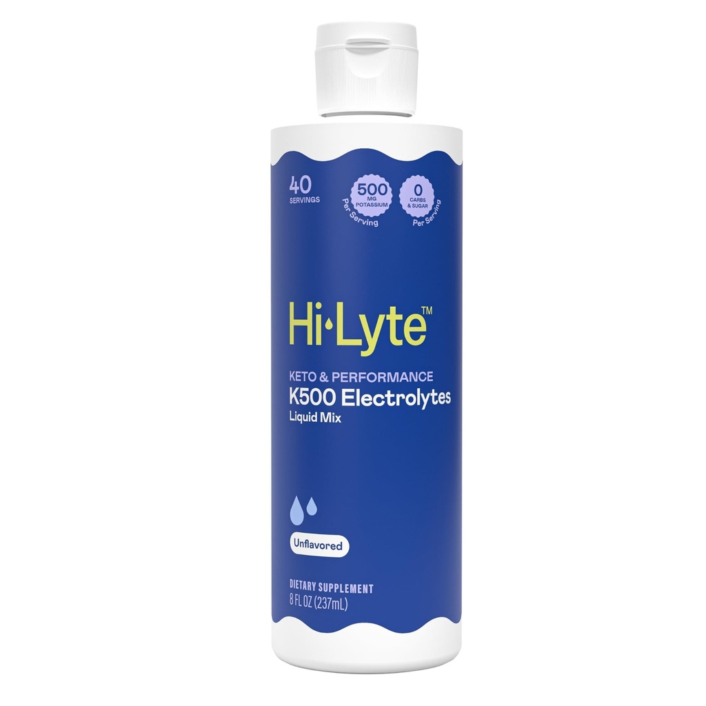 Hi-Lyte Keto & Performance K500 Electrolytes Unflavored נוזל Mix, 30 משרתות