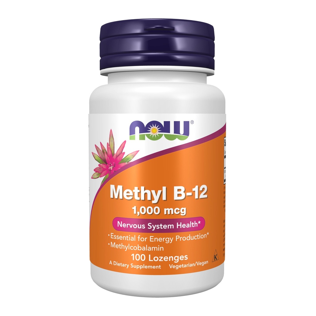 עכשיו תוספים, Methyl B-12 (Methyhydrobalamin) 1000 mcg, מערכת העצבים של מערכת העצבים *, 100 Lozengesges