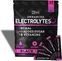 הגדלת פוליקת אלקטרוליטה Stick Packs (Black Cherry | 20 Packets) w / 0 Sugar +BCAAs +B-Vitamins Electrolyte תוסף w Potassium Zinc & Magnesium עבור הידרה - Keto Electrolytes