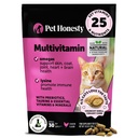 Cat Multivitamin Crunchy & Creamy Chews - Cat Treats for Health + Immune, Joint Support, Skin & Coat, & Digest - ויטמינים עם אומגה 3s, Lysine & Probiotics (30 יום אספקה)