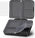 AUVON Daily Pill מארגנת Fit with Your Purse or Pocket, קומפקטי נסיעות גביע מקרה עם Slim Folding Design ו- Long-Lasting Hinges to Hold, שמן דגים, תוסף או תכשיטים (שחור)