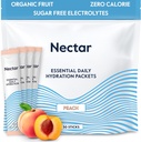 Nectar hydrotion Packets - Electrolytes אבקת Packets - סוכר חינם ו 0 Calorie - אורגני פירות נוזלי 4 פוליטיס אבקה עבור Dehydration Relief & Rapid Rehydration (Peach 30 Pack)