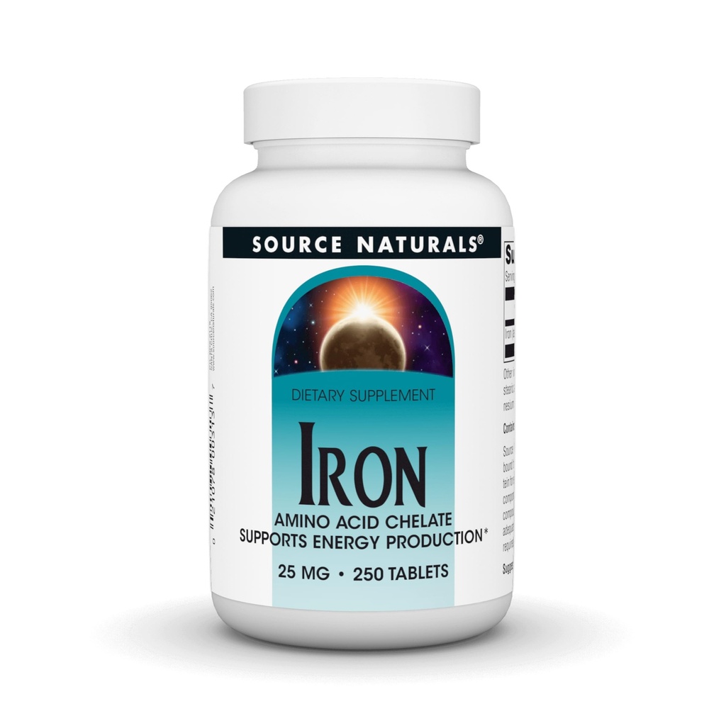 מקור טבעי ברזל, Amino Acid Chelate - תוספת תזונתית המסייעת לייצור אנרגיה - 250 טבליות