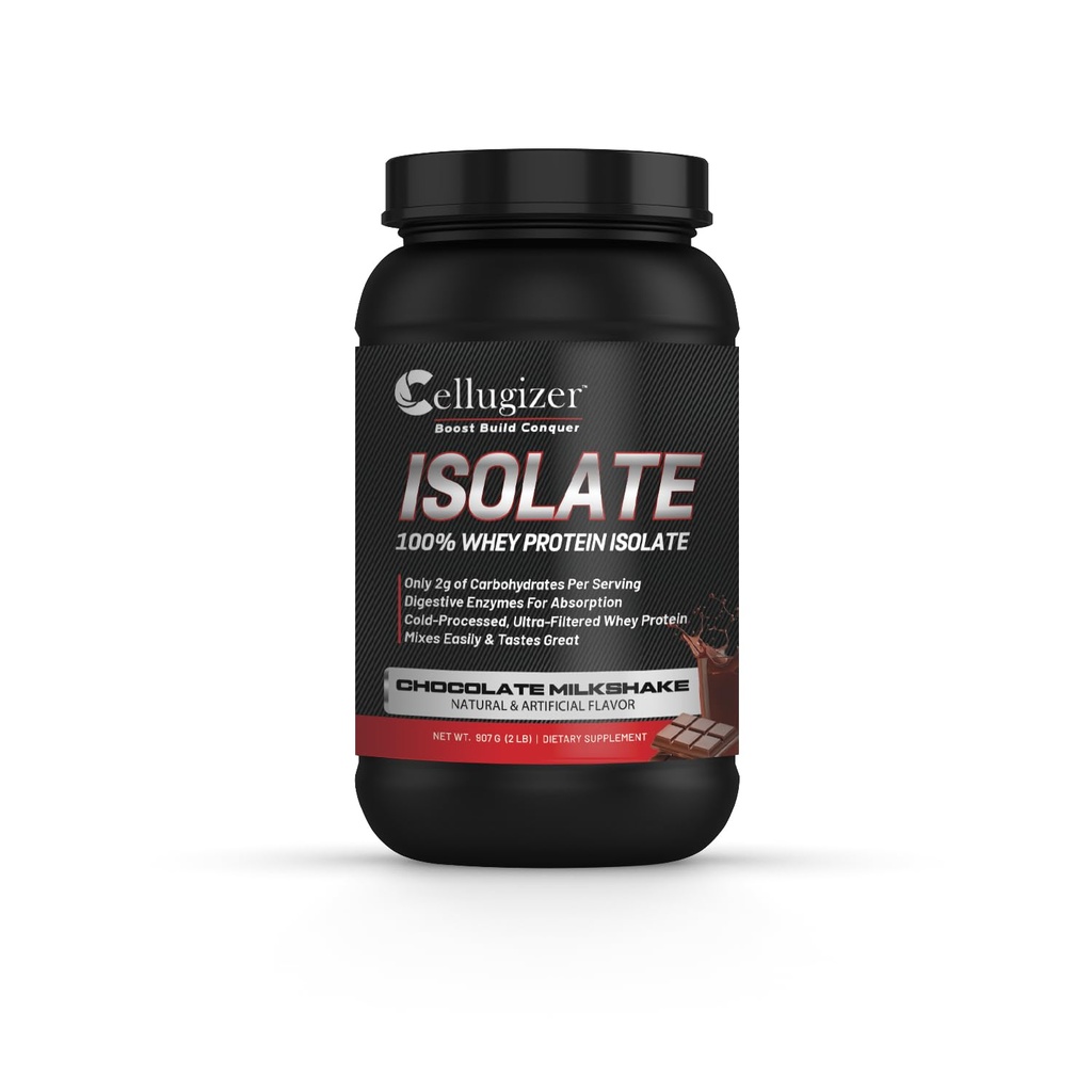 100% Whey Isolate 2lb, שוקולד I 25g חלבון, Fast Digesting I 0g Sugar, Low Carb