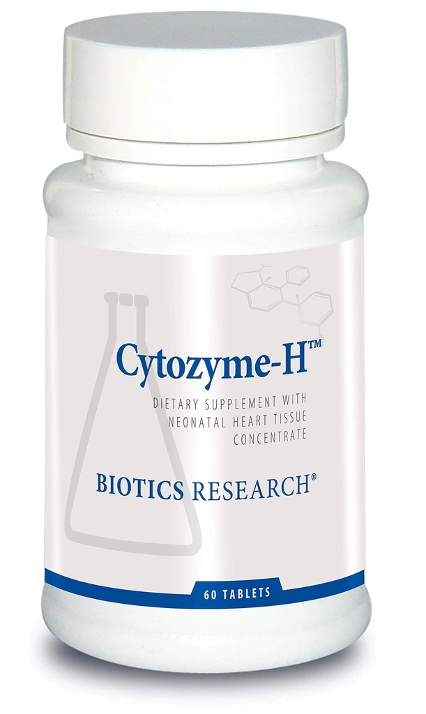 Biotics Research Cytozyme H Glandular Cardiovascular Support, Bovine Heart Concentrate, מקדם תמיכה Muscular, Boosts Energy, SOD, Catalase, Potent Antioxidant Activity 60 טבליות