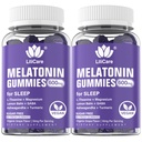 Melatonin 20 מ"ג חניכיים למבוגרים (2 Packs) כוח נוסף עם L-theanine, Ashwagandha, Magnesium, Turmeric, GABA, לימון Balm וצ'מומיל לתמיכה בריאים Circadian Rhythm, Grape Flavor