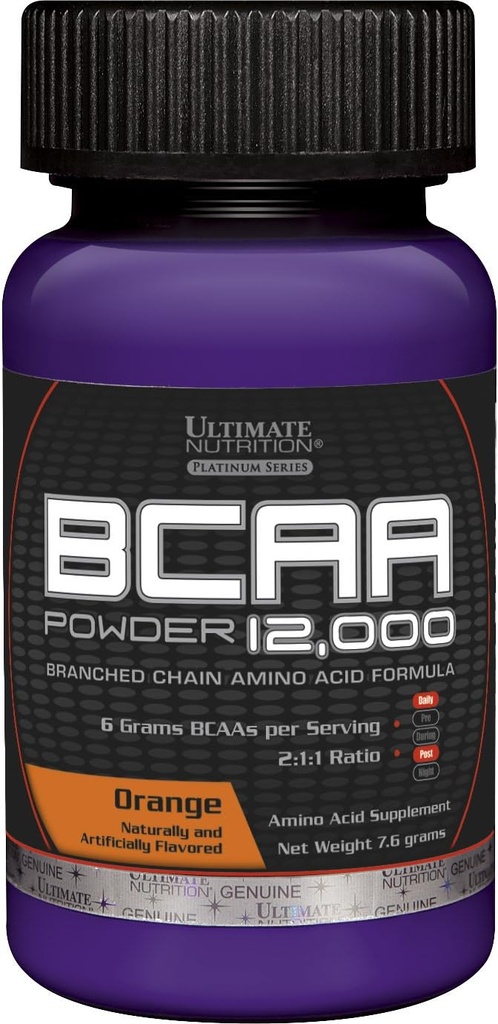 תזונה נכונה BCAA 12,000 מ"ג אבקת תוספי שרשרת Amino Acid, כתום, שירות יחיד