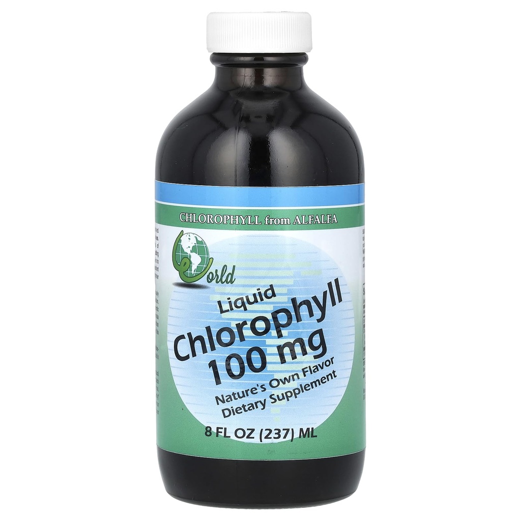 אורגני עולמי - Chlorophyll נוזל 100 מ"ג, 8 oz נוזל