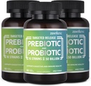 Zentastic Probiotics & Prebiotics תוסף - 50 מיליארד CFU - עבור בריאות Immune & נשים - 16 סטרינס - Shelf Stable - 180 נדחה לשחרר Veggie כמוסות