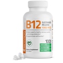 ברוונסון ויטמין B12 1000 mcg Sustained לשחרר Premium Non GMO Tablet תומך מערכת העצבים, תפקוד המוח בריא וייצור אנרגיה, 100 Count Count