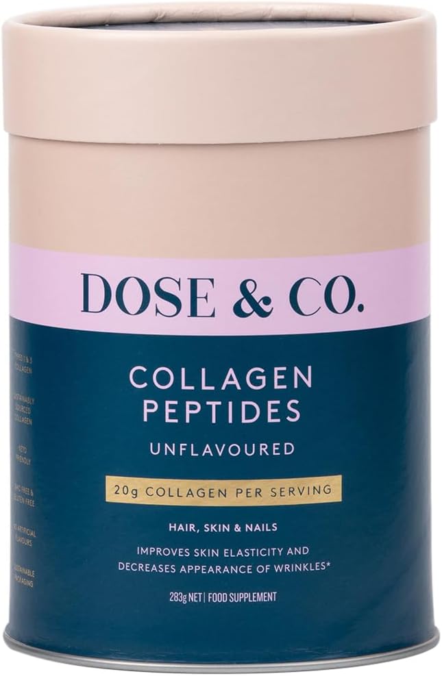 DOSE & CO. Pure Collagen Peptides לשיער, Skin & Nails, Unflavored - תוספי אבקת 10oz
