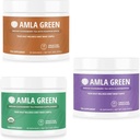 אבקת Amla, Green Tea Superfood תוספת עם Pumpkin Spice & Indian Gooseberries & Elderberry, אורגני, טבעוני, 30 משרתים